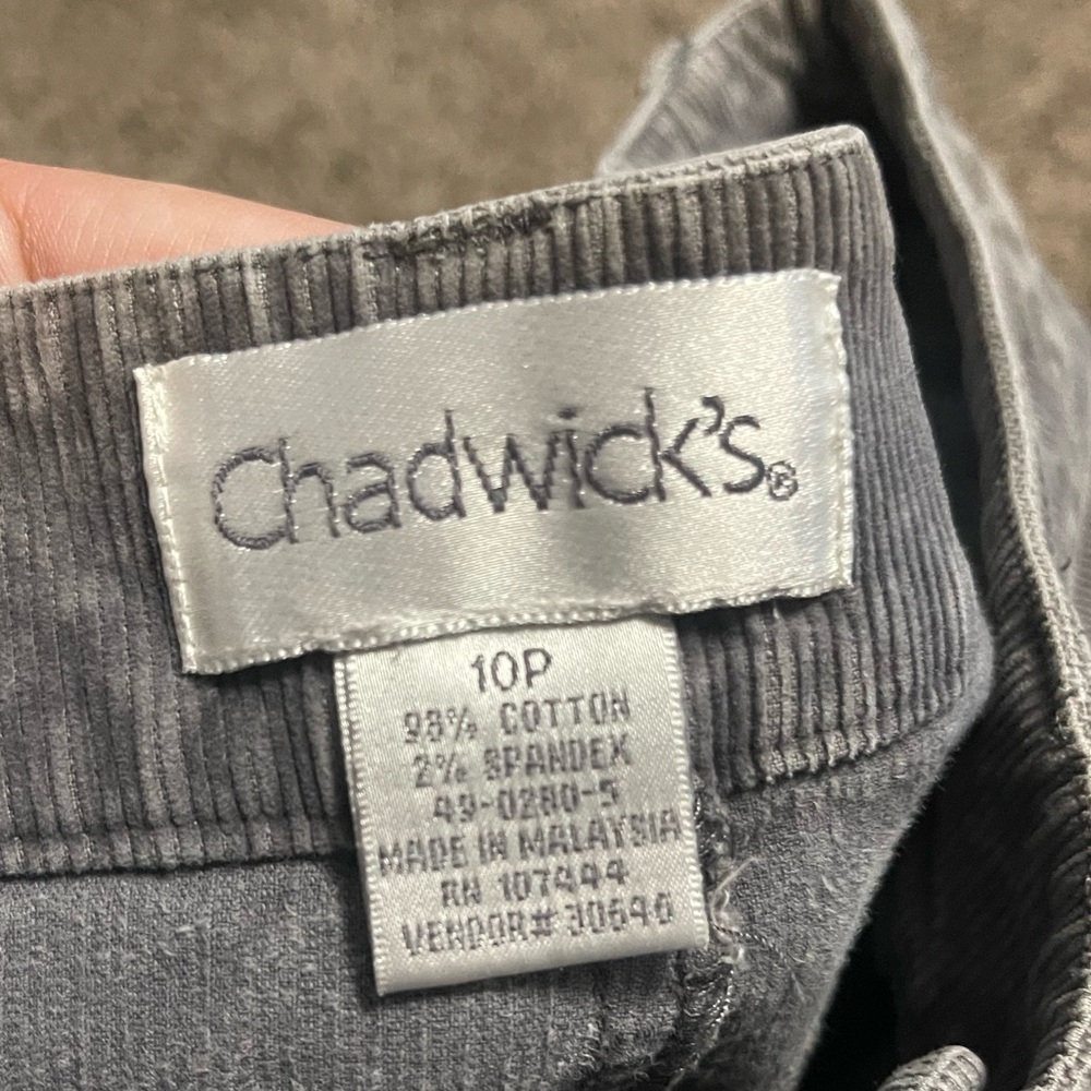 Chadwick’s 10P Grey Corduroy Pants - Picture 3 of 4